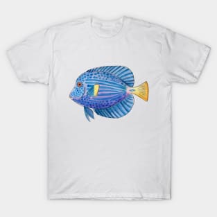 Aquarium Purple Tang Fish in Watercolor T-Shirt